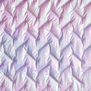 Tela acolchada con patrón diagonal iridiscente – lila pastel
